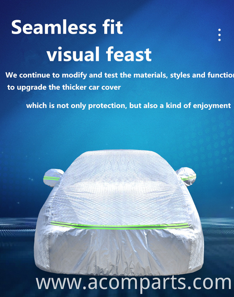 Waterproof all weather breathable uv protection 6 layers portable tarpaulin aluminum foil car cover